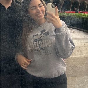 DisneyLand Resort Gray Mickey Mouse Crewneck Pullover